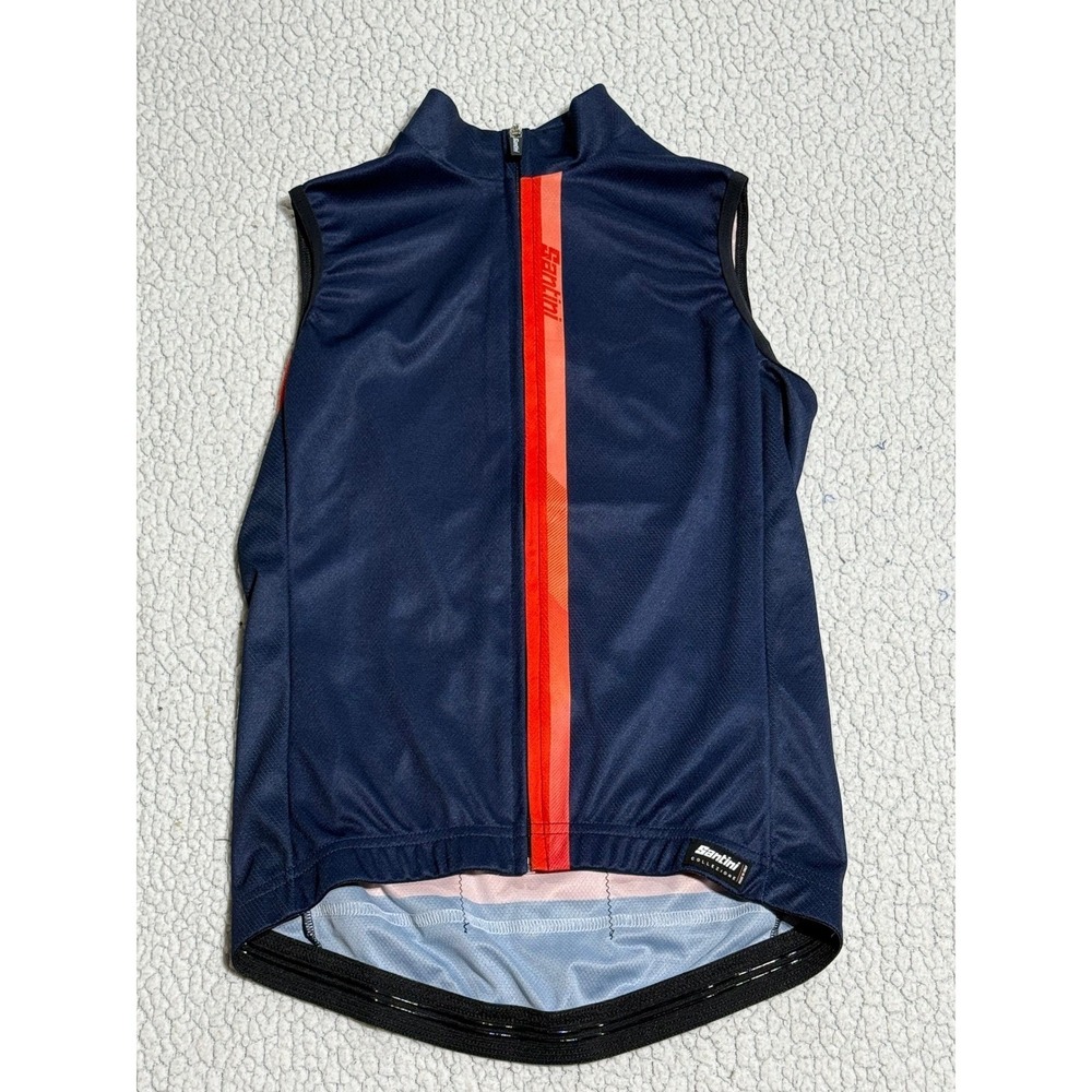 Santini Giada Womens Sleeveless Cycling Jersey Orange Navy Blue XXS FSG75GIADA